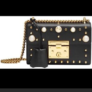 GUCCI Padlock Small Studded Leather Shoulder Bag